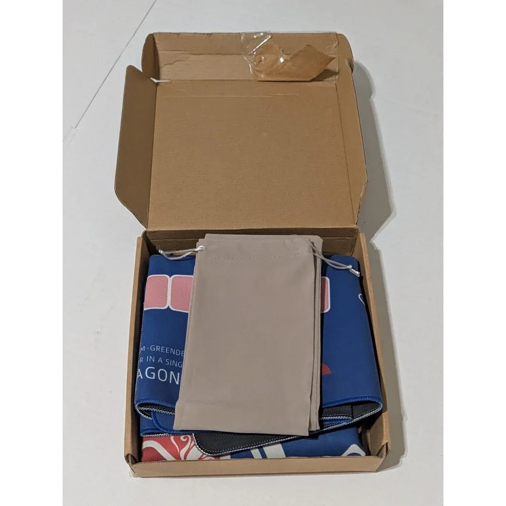 Mahjong Mat Neoprene Table Cover American Rules Charleston Blue 33x33 Open Box